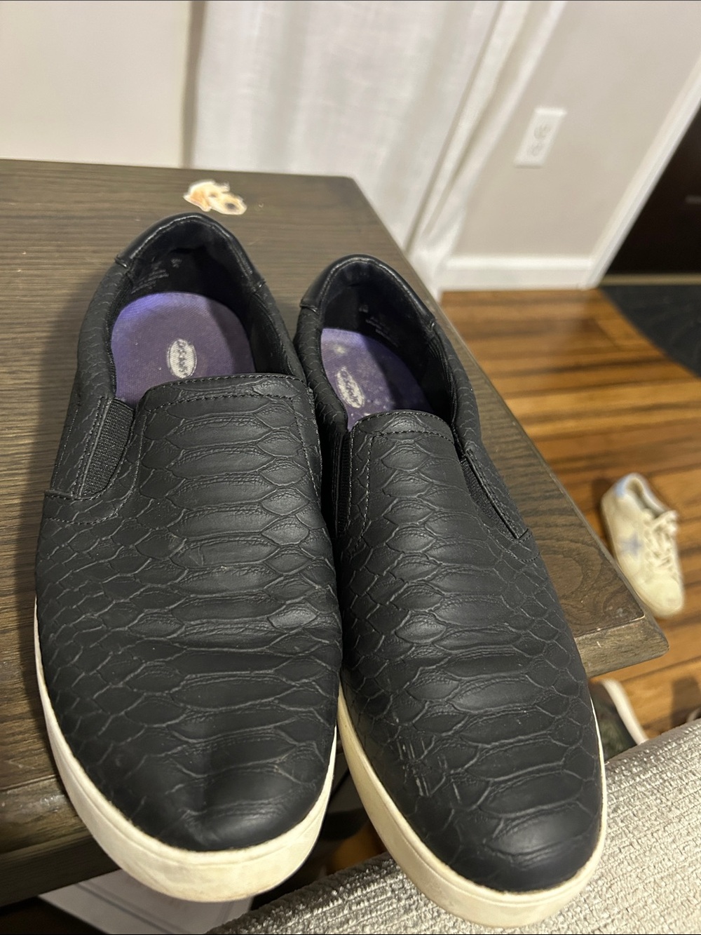Dr. Scholl's Black Textured Slip-On Sneakers